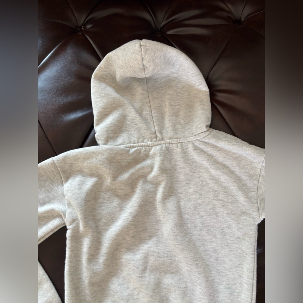 DKNY Kids Light Gray Hoodie with Maroon Logo - Picture 7 of 7